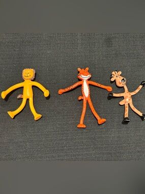 RARE Vintage RINCO Rhode Island Novelty Co Bendy Bendable tiger, lion & giraffe